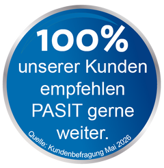 100% unserer Kunden empfehlen PASIT gerne weiter