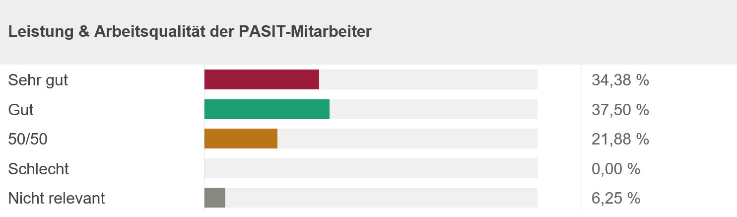 Leistung & Arbeitsqualität der PASIT-Mitarbeiter